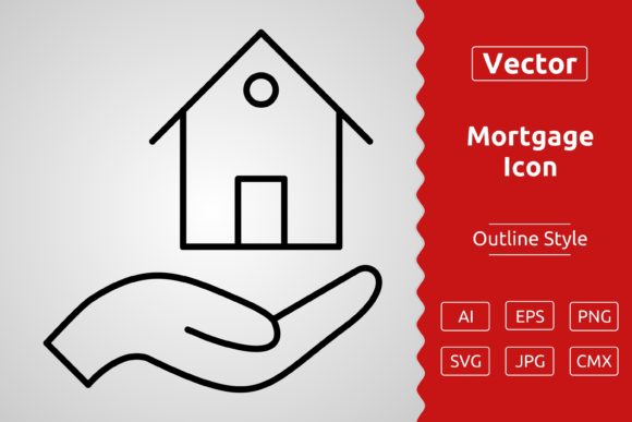Download Vector Mortgage Outline Icon Design - Mortgage Collection