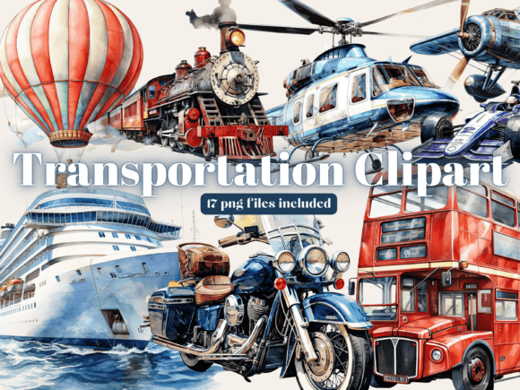 Download Watercolor Transportation Clipart, Png - Transportation Collection