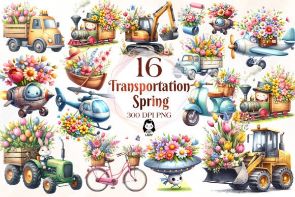 Download Transportation Spring Clipart Bundle - Premium Bundle